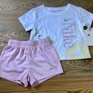Nike Lavender and White Tee with Dark Green Swoosh